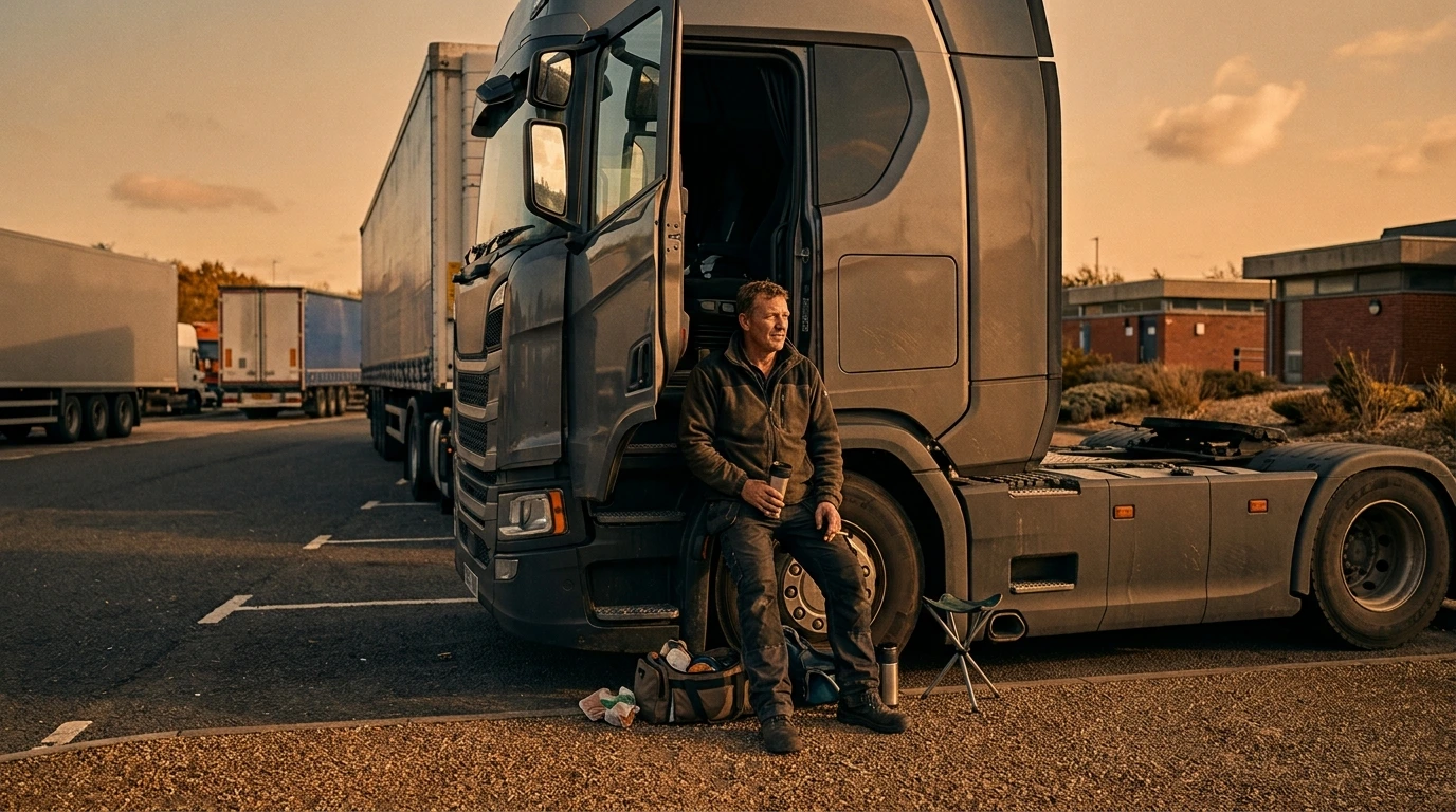 Camion merci su una strada europea
